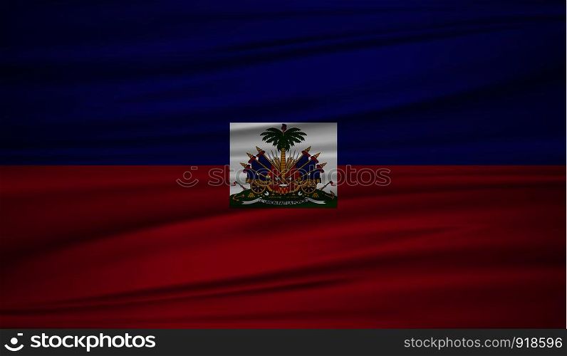 Haiti flag vector. Vector flag of Haiti blowig in the wind. EPS 10.