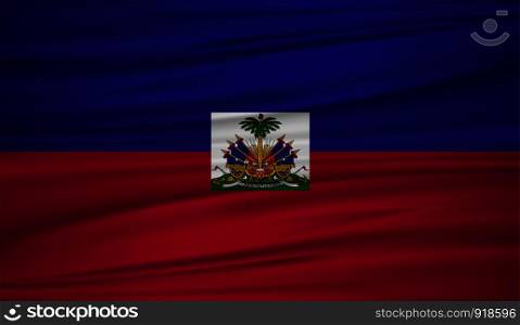 Haiti flag vector. Vector flag of Haiti blowig in the wind. EPS 10.