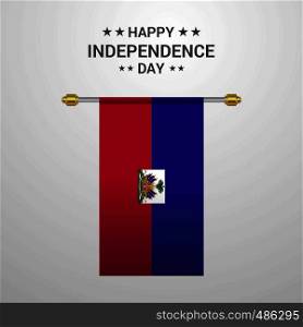 Haiti Independence day hanging flag background