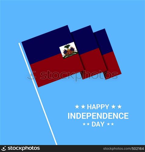 Haiti Independence day typographic design with flag vector