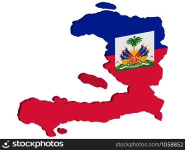 Haiti Map Flag 3D Vector illustration eps 10.. Haiti Map Flag Vector 3D