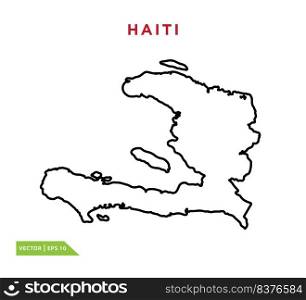 Haiti map icon vector logo design template