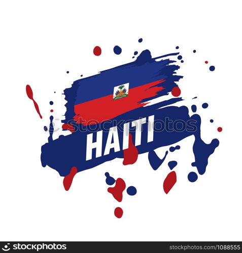 Haiti national flag, vector illustration on a white background. Haiti flag, vector illustration on a white background