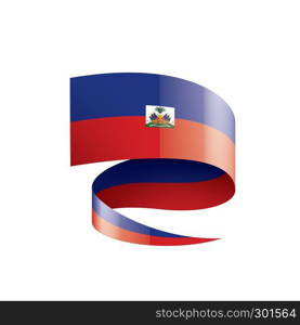 Haiti national flag, vector illustration on a white background. Haiti flag, vector illustration on a white background