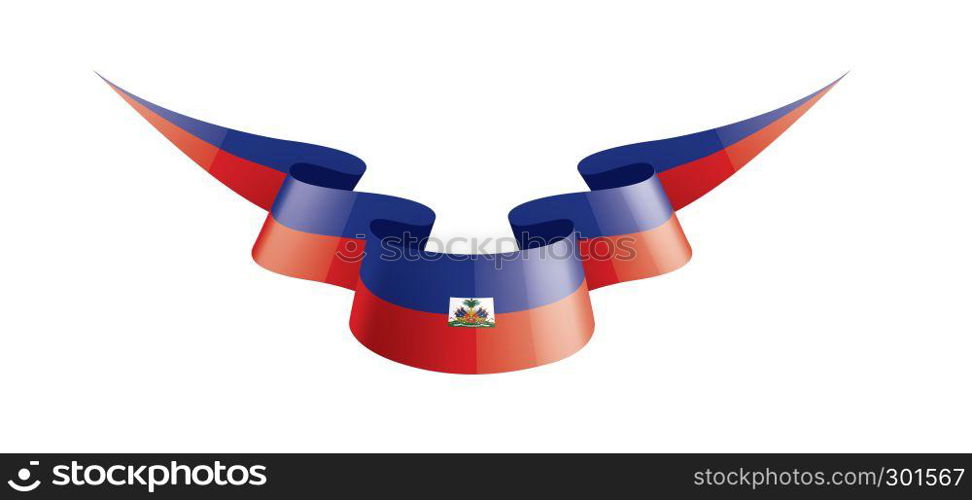 Haiti national flag, vector illustration on a white background. Haiti flag, vector illustration on a white background