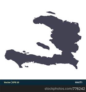 Haiti - North America Countries Map Icon Vector Logo Template Illustration Design. Vector EPS 10.