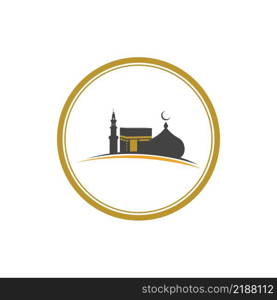 hajj and umrah logo illustration design