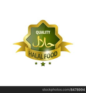 halal food badge label logo