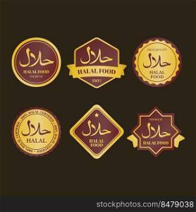 halal food badge label logo