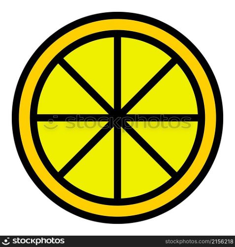Half a lemon on top icon. Outline half a lemon on top vector icon color flat isolated. Half a lemon on top icon color outline vector