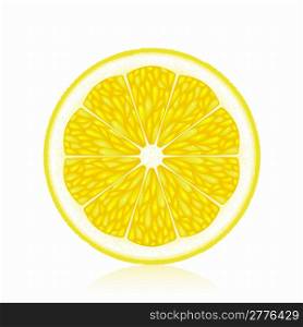 Half an lemon on a white background