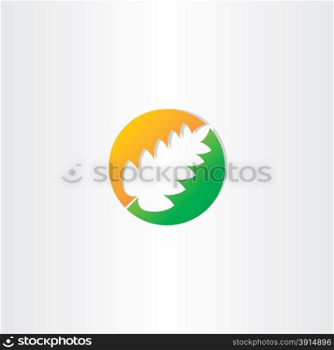 half autumn and half spring leaf icon emblem