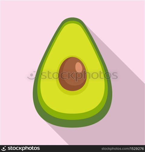 Half avocado icon. Flat illustration of half avocado vector icon for web design. Half avocado icon, flat style
