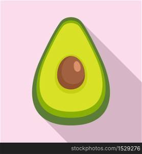 Half avocado icon. Flat illustration of half avocado vector icon for web design. Half avocado icon, flat style