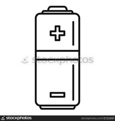 Half battery icon outline vector. Charge level. Power cell. Half battery icon outline vector. Charge level