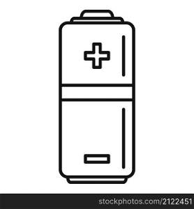 Half battery icon outline vector. Charge level. Power cell. Half battery icon outline vector. Charge level