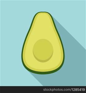Half clean avocado icon. Flat illustration of half clean avocado vector icon for web design. Half clean avocado icon, flat style