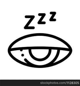 Half Closed Asleep Eye Icon Vector. Outline Half Closed Asleep Eye Sign. Isolated Contour Symbol Illustration. Half Closed Asleep Eye Icon Outline Illustration