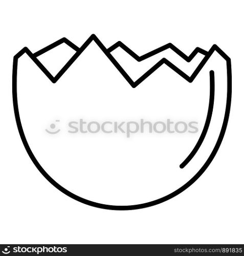 Half cracked eggshell icon. Outline half cracked eggshell vector icon for web design isolated on white background. Half cracked eggshell icon, outline style
