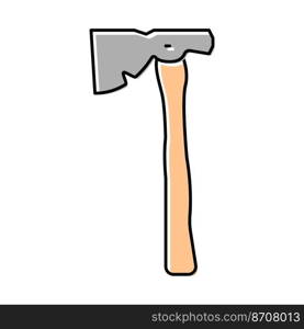 half hatchet hammer tool color icon vector. half hatchet hammer tool sign. isolated symbol illustration. half hatchet hammer tool color icon vector illustration