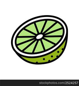 half lime color icon vector. half lime sign. isolated symbol illustration. half lime color icon vector illustration
