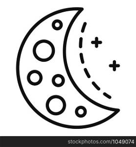 Half moon icon. Outline half moon vector icon for web design isolated on white background. Half moon icon, outline style