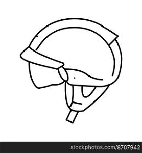 half motorcycle helmet line icon vector. half motorcycle helmet sign. isolated contour symbol black illustration. half motorcycle helmet line icon vector illustration