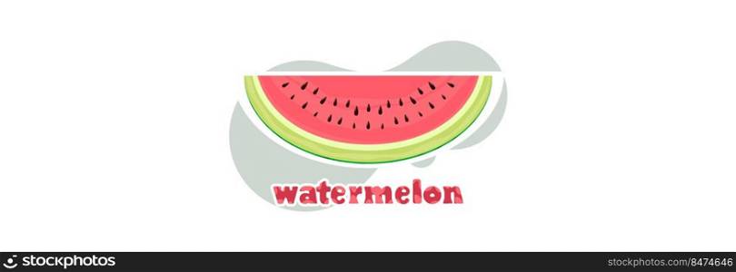 Half of a red sweet watermelon with stones.