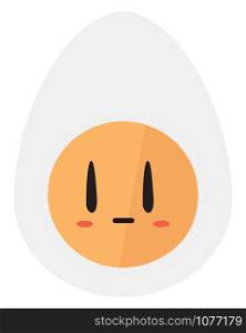 Half of egg, illustration, vector on white background.