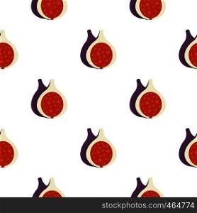 Half of fig fruit pattern seamless flat style for web vector illustration. Half of fig fruit pattern flat