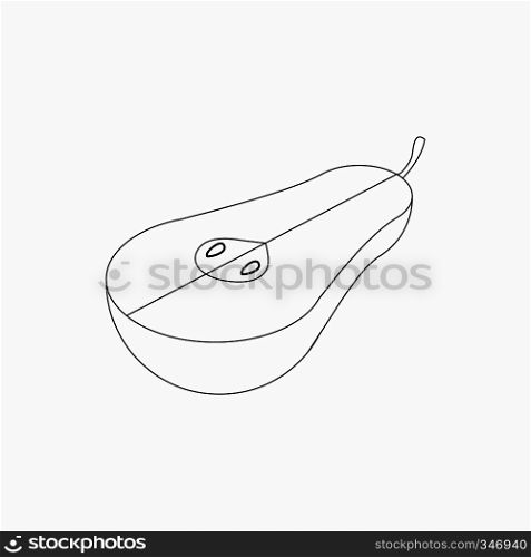 Half of pear icon in isometric 3d style isolated on white background. Half of pear icon, isometric 3d style