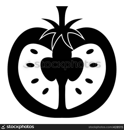 Half of tomato icon. Simple illustration of half of tomato vector icon for web. Half of tomato icon, simple style