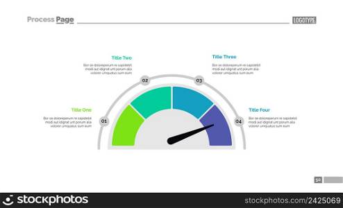 Half pie chart slide template. Business data. Graph, diagram, design. Creative concept for infographic, report. Can be used for topics like choice, management, business process