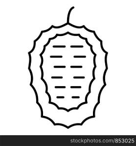 Half soursop icon. Outline half soursop vector icon for web design isolated on white background. Half soursop icon, outline style