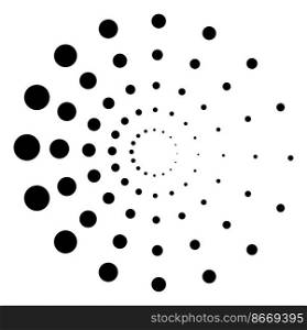 Halftone circles. Dotted logo. Gradient spot sign isolated on white background. Halftone circles. Dotted logo. Gradient spot sign