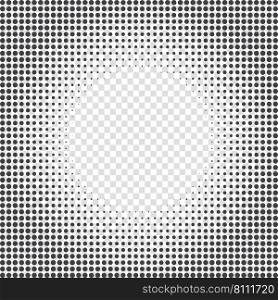 Halftone dots. Monochrome vector texture background, DTP, comics, poster. Pop art style template. Vector illustration