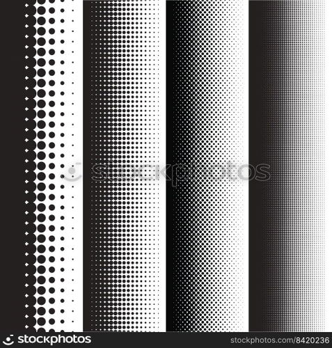 Halftone dots pattern gradient set in vector format
