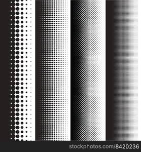 Halftone dots pattern gradient set in vector format