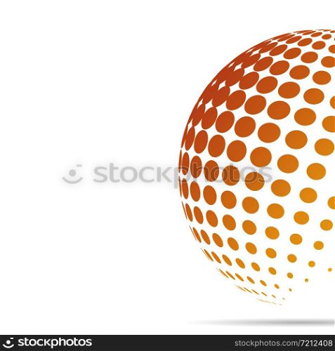 Halftone globe background with shadow. Vector eps10