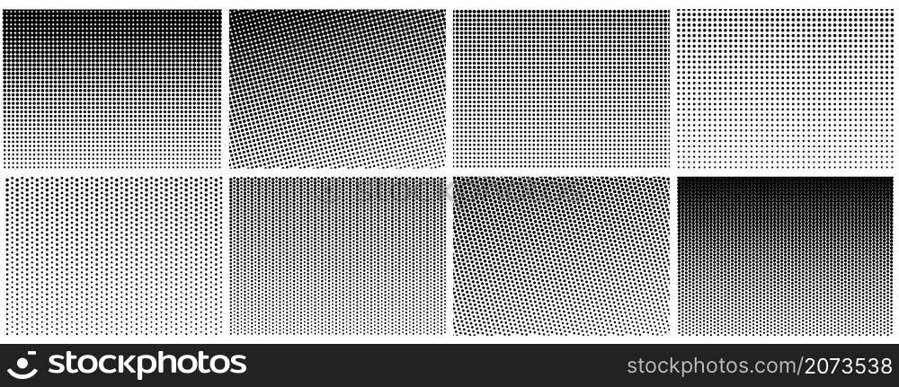 Halftone gradient effect. Dot texture, dotted geometric pattern background. Fade circle lines, black duotone digital graphic recent vector elements. Monochrome gradient graphic dots effect. Halftone gradient effect. Dot texture, dotted geometric pattern background. Fade circle lines, black duotone digital graphic recent vector elements
