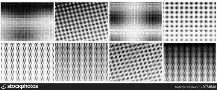 Halftone gradient effect. Dot texture, dotted geometric pattern background. Fade circle lines, black duotone digital graphic recent vector elements. Monochrome gradient graphic dots effect. Halftone gradient effect. Dot texture, dotted geometric pattern background. Fade circle lines, black duotone digital graphic recent vector elements
