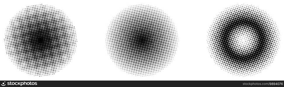 Halftone. Halftone gradient in circle. Dots pattern background. Vector illustration