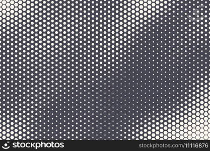 Halftone Hexagonal Pattern Wavy Texture Abstract Geometric Technology Background. Hexagon Vector Abstract Technology Textured Background