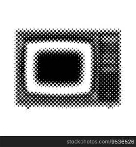 Halftone retro television. Vintage TV of grunge art templates.  Dots texture. Contemporary style.Vector illustration