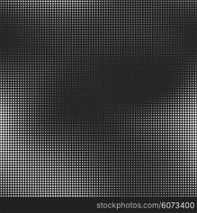 Halftone seamless vector background. Abstract halftone effect with white dots on black background. Halftone seamless vector background. Abstract halftone effect with white dots on black background.