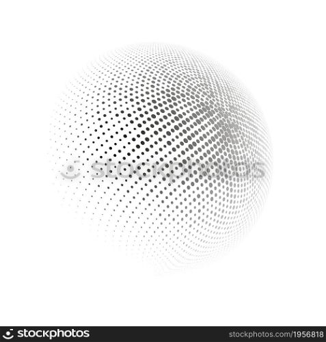 Halftone sphere dotted vector illustration. Circle halftone patterns dots logo.. Halftone sphere dotted vector illustration. Circle halftone patterns dots logo. Globe vector illustration.