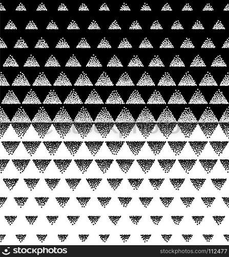 Halftone Triangular Pattern Vector. Black and White Triangle Halftone Grid Gradient Pattern Geometric Abstract Background. Editable can be used for web page wallpaper. Halftone Triangular Pattern Vector. Black and White Triangle Halftone Grid Gradient Pattern Geometric Abstract Background.