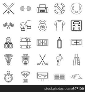 Hall icons set. Outline set of 25 hall vector icons for web isolated on white background. Hall icons set, outline style