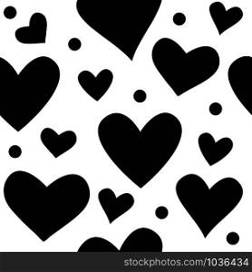 Halloween autumn decoration with hearts in vector. Decor for print and web, wrapping paper design template. Seamless pattern design.