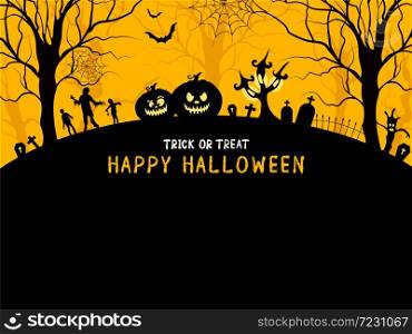 Halloween background design. Illustration for greeting card, poster banner or print.